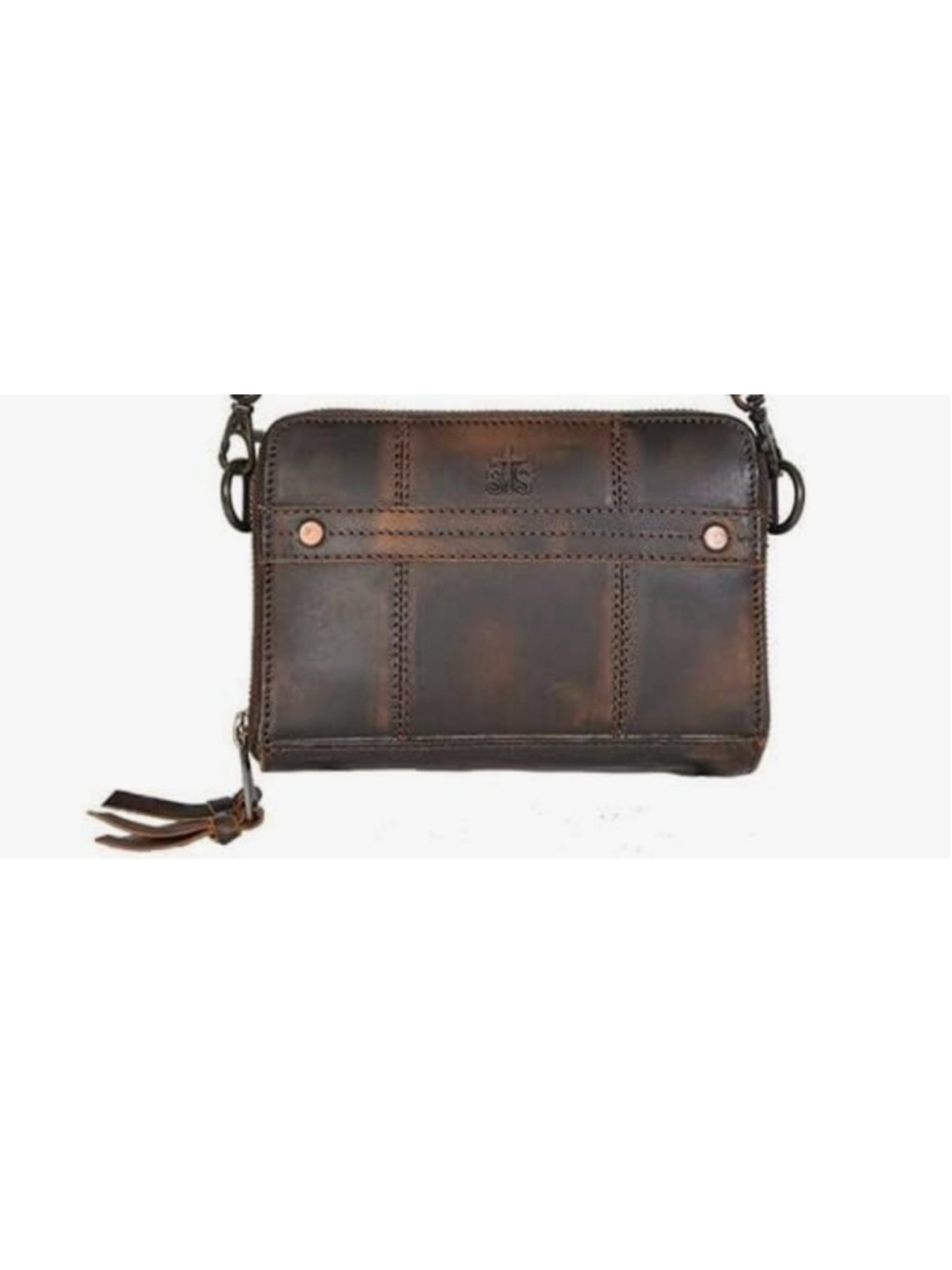 STS Ranchwear Pony Express Package Leather Crossbody wallet brown